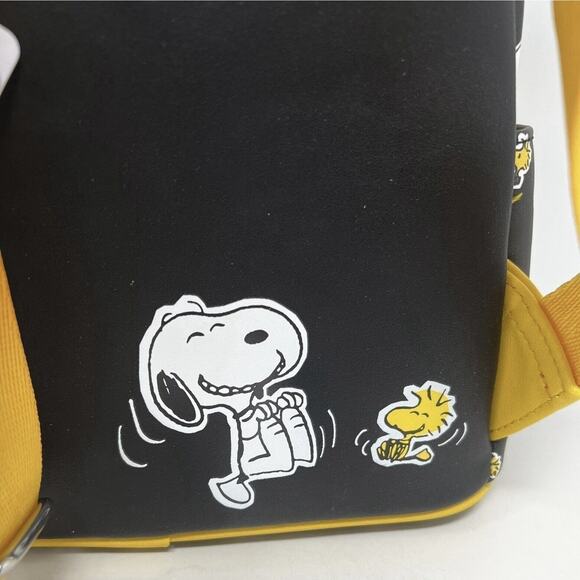 Loungefly Peanuts Snoopy Woodstock Charlie Brown Mini Backpack Black Yellow NWT main image 7